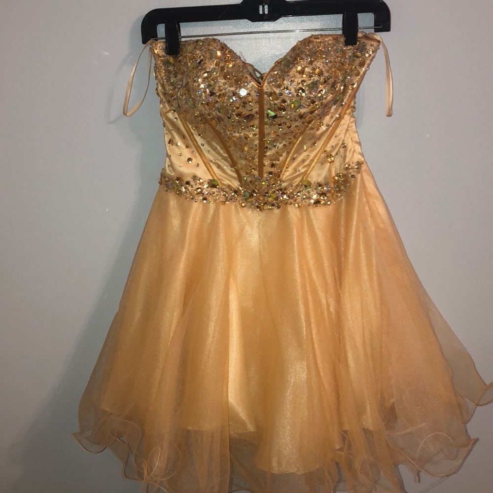 Gold home coming dress